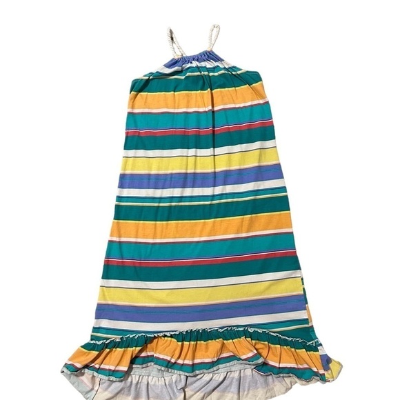 Chaps Multi Color Striped Maxi Dress Cotton Size 12 - Picture 2 of 6